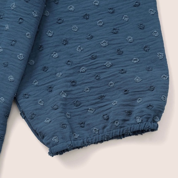 Boho Print Patchwork Texture Notched Blouse - Picture 5 of 6